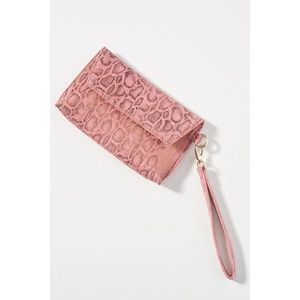 NWT Anthropologie Llani Stanley Suede Wristlet